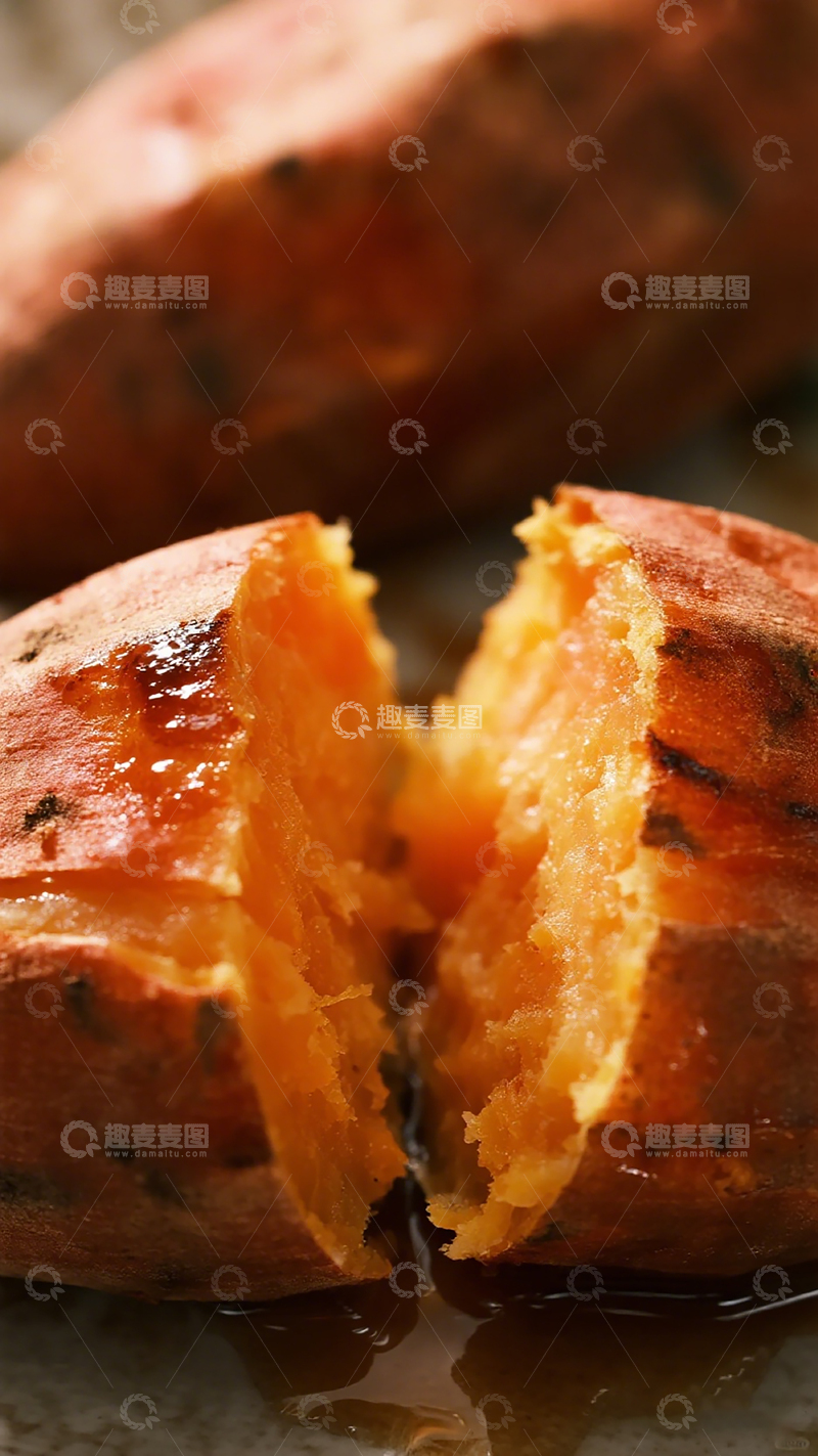 高清大图下载【趣麦麦图】烤红薯特写美食