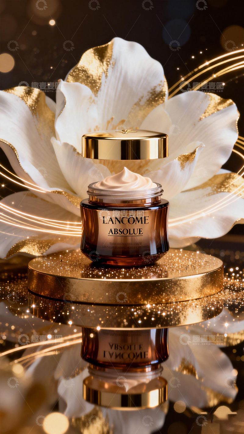 高清大图下载【趣麦麦图】奢华兰蔻面霜广告设计素材