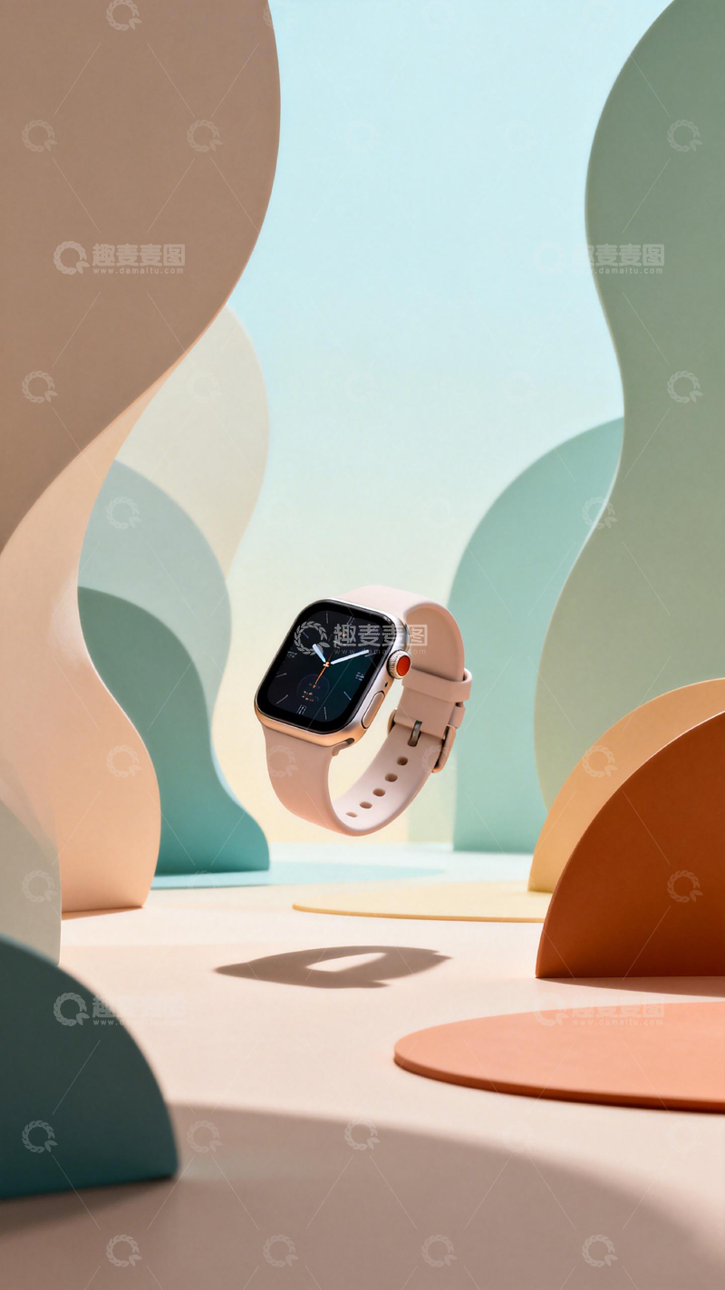 高清大图下载【趣麦麦图】智能手表简约设计展示