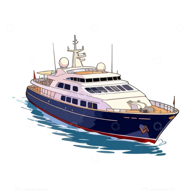源文件下载【趣麦麦图】卡通游艇航行海洋矢量插画
