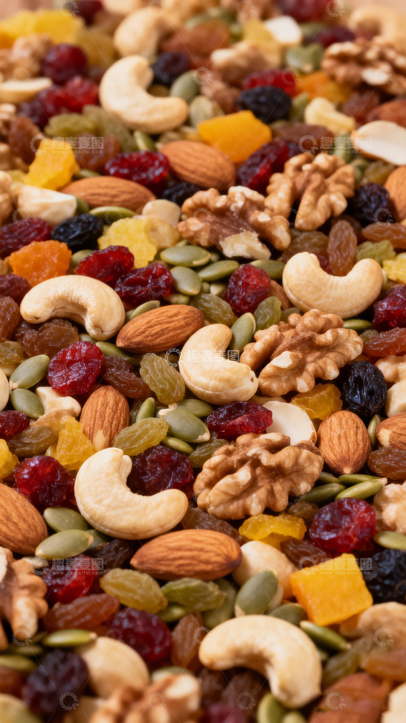 高清大图下载【趣麦麦图】坚果干果混合特写