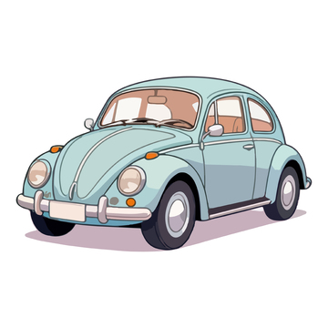 卡通风格复古汽车插画