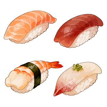 寿司美食插画