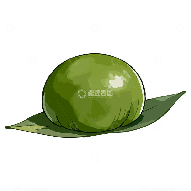 源文件下载【趣麦麦图】手绘抹茶团插画设计元素