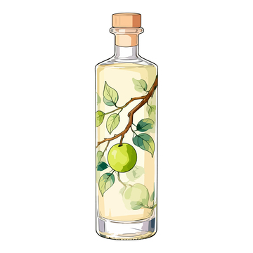 透明瓶手绘水果酒设计素材