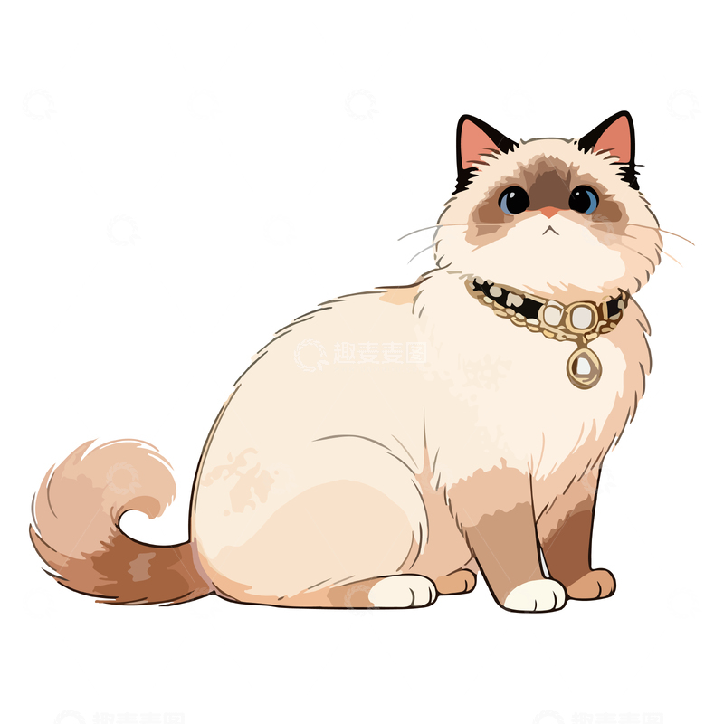 源文件下载【趣麦麦图】卡通布偶猫咪插画设计素材