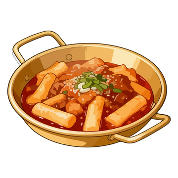 韩式辣炒年糕插画