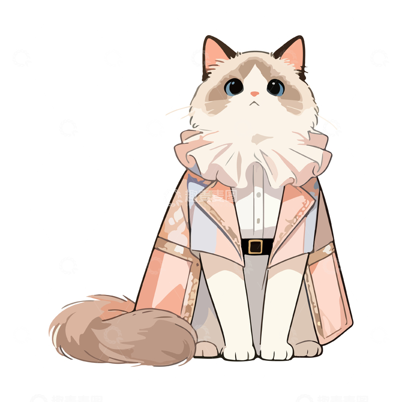 源文件下载【趣麦麦图】拟人化猫咪插画设计素材