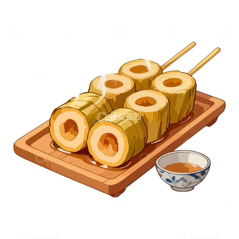 源文件下载【趣麦麦图】烤串插画食物插画设计素材