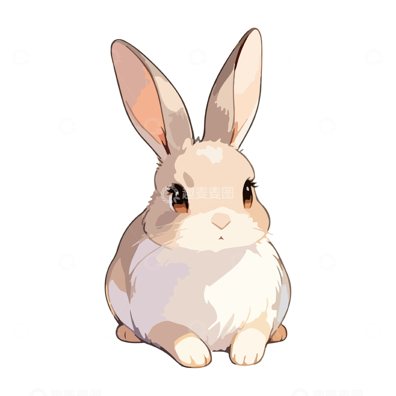 源文件下载【趣麦麦图】可爱卡通兔子插画素材