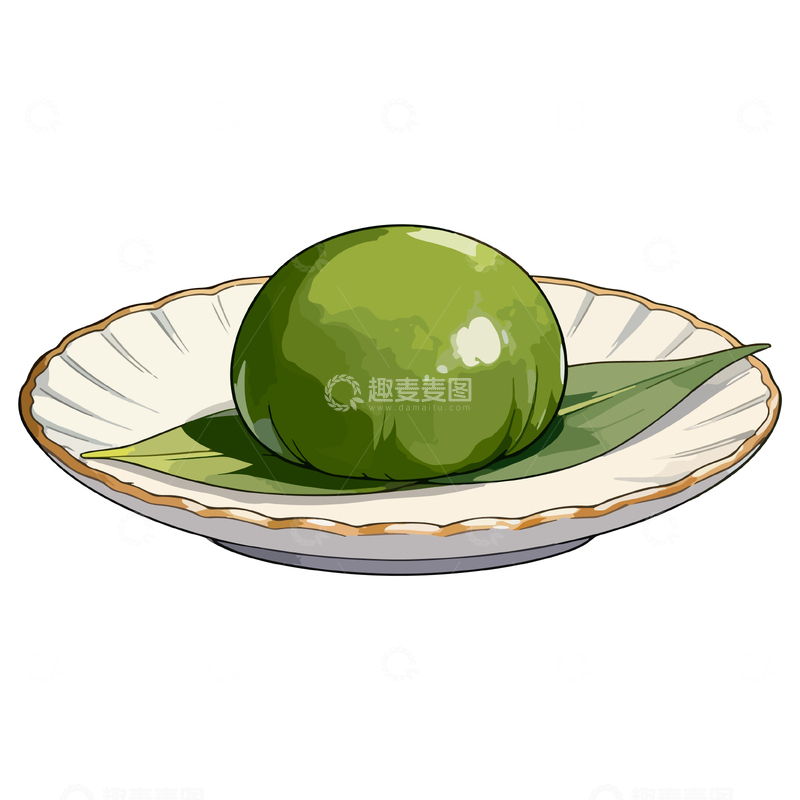 源文件下载【趣麦麦图】插画风格青团美食设计元素