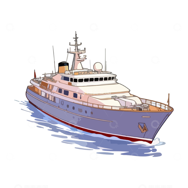 源文件下载【趣麦麦图】卡通风格游艇插画