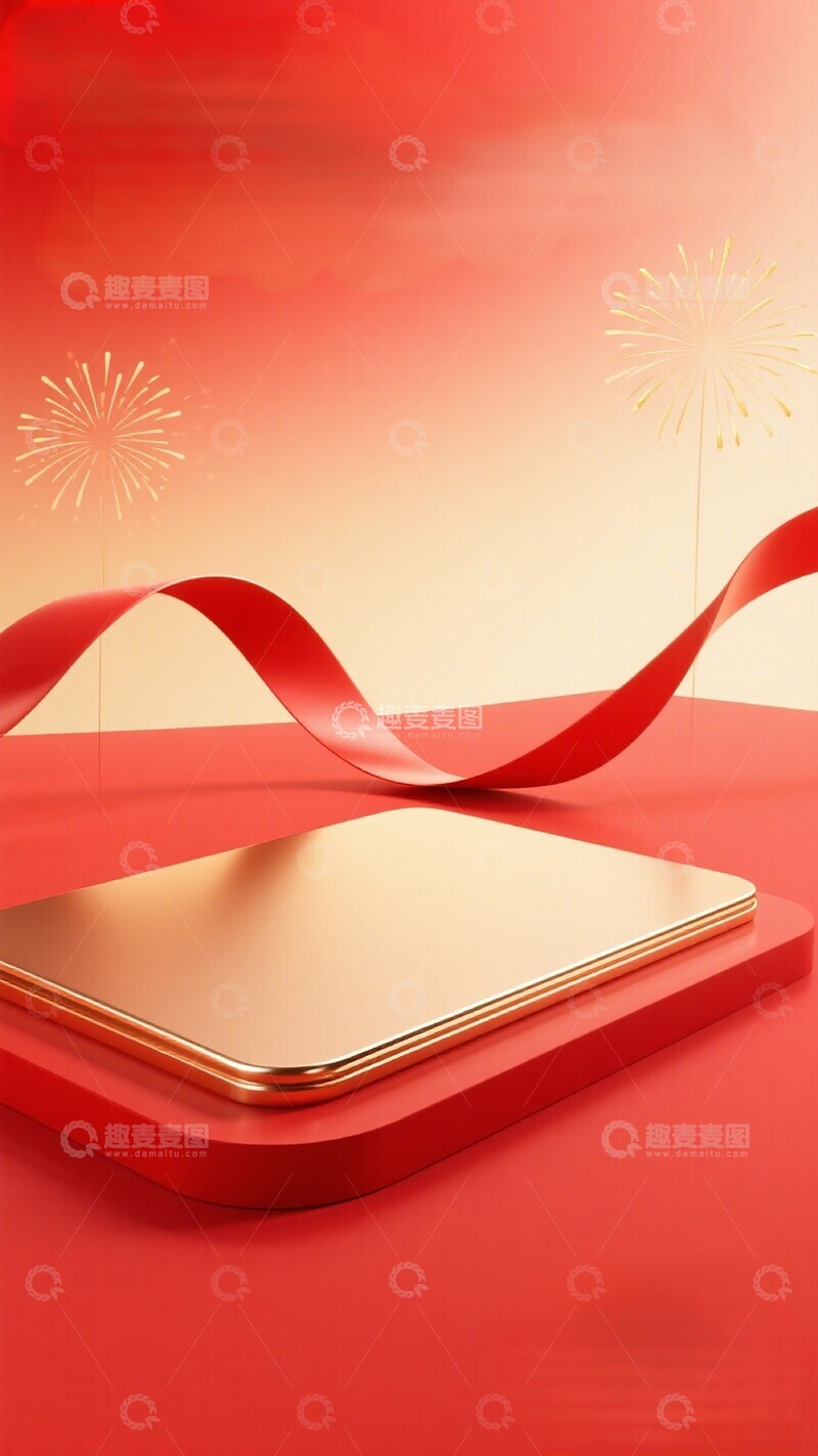 高清大图下载【趣麦麦图】喜庆金色手机广告设计