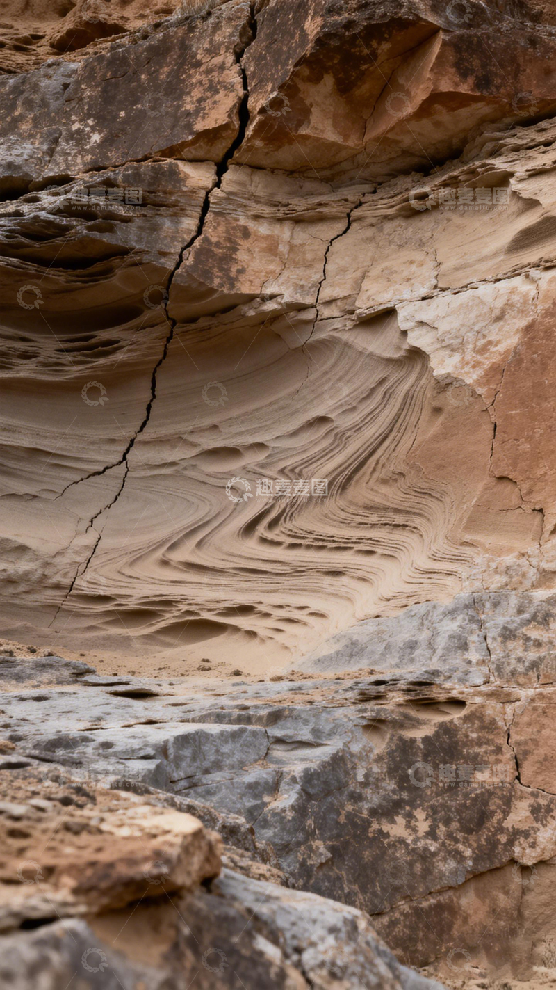 高清大图下载【趣麦麦图】岩层纹理自然地貌风光摄影