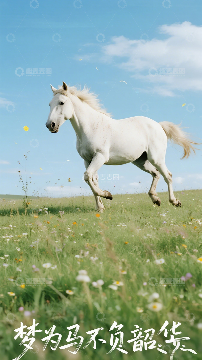 高清大图下载【趣麦麦图】梦为马不负韶华