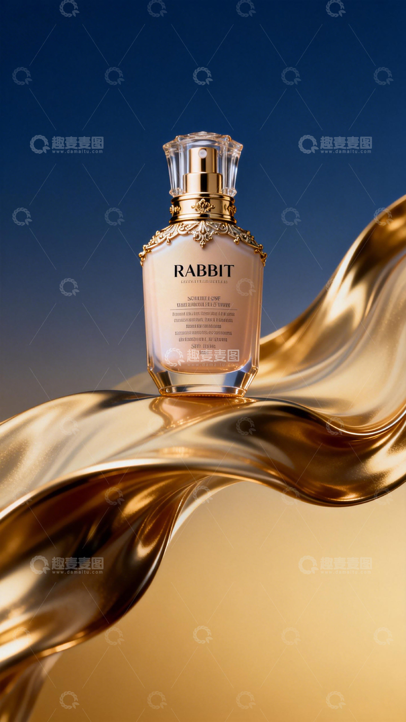 高清大图下载【趣麦麦图】奢华香水金色背景摄影