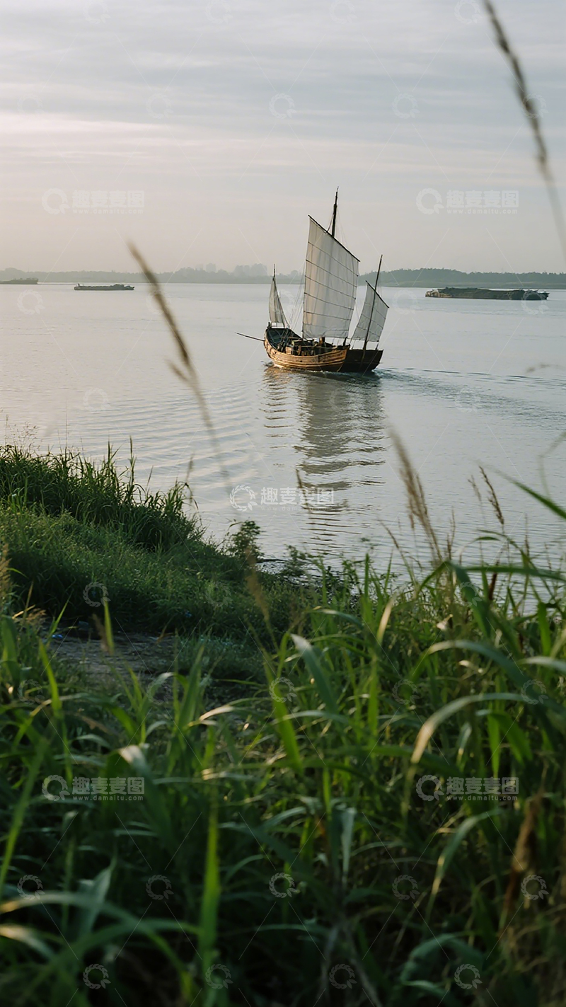高清大图下载【趣麦麦图】古风帆船湖面风景摄影