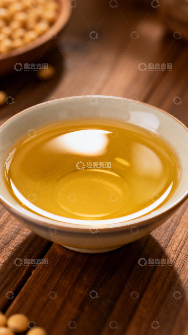 高清大图下载【趣麦麦图】金黄食用油盛满瓷碗