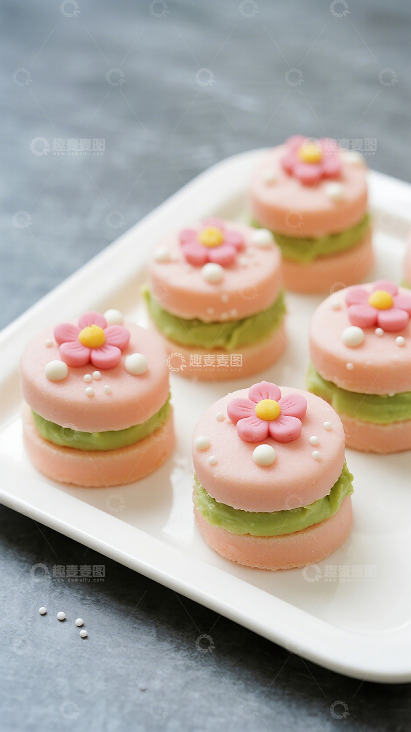 高清大图下载【趣麦麦图】精致糕点花朵装饰美食摄影