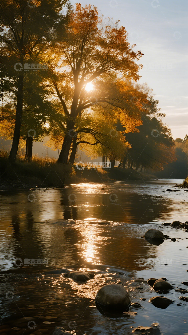 高清大图下载【趣麦麦图】秋日河流美景摄影