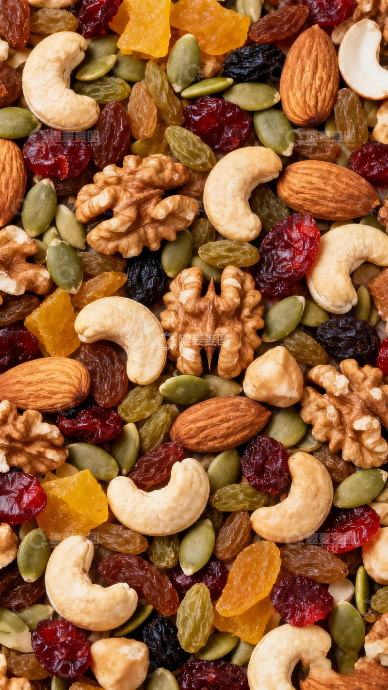 高清大图下载【趣麦麦图】坚果干果混合特写美食摄影