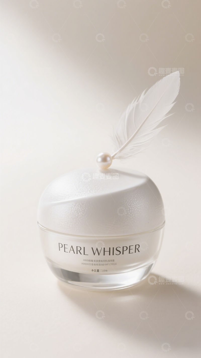 高清大图下载【趣麦麦图】简约珍珠护肤霜广告素材