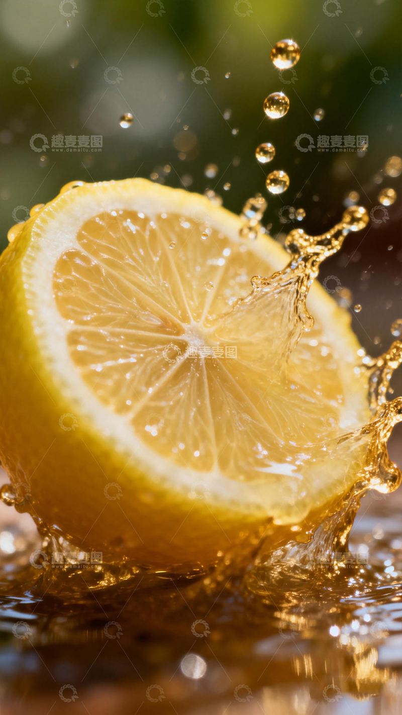 高清大图下载【趣麦麦图】柠檬水花飞溅摄影