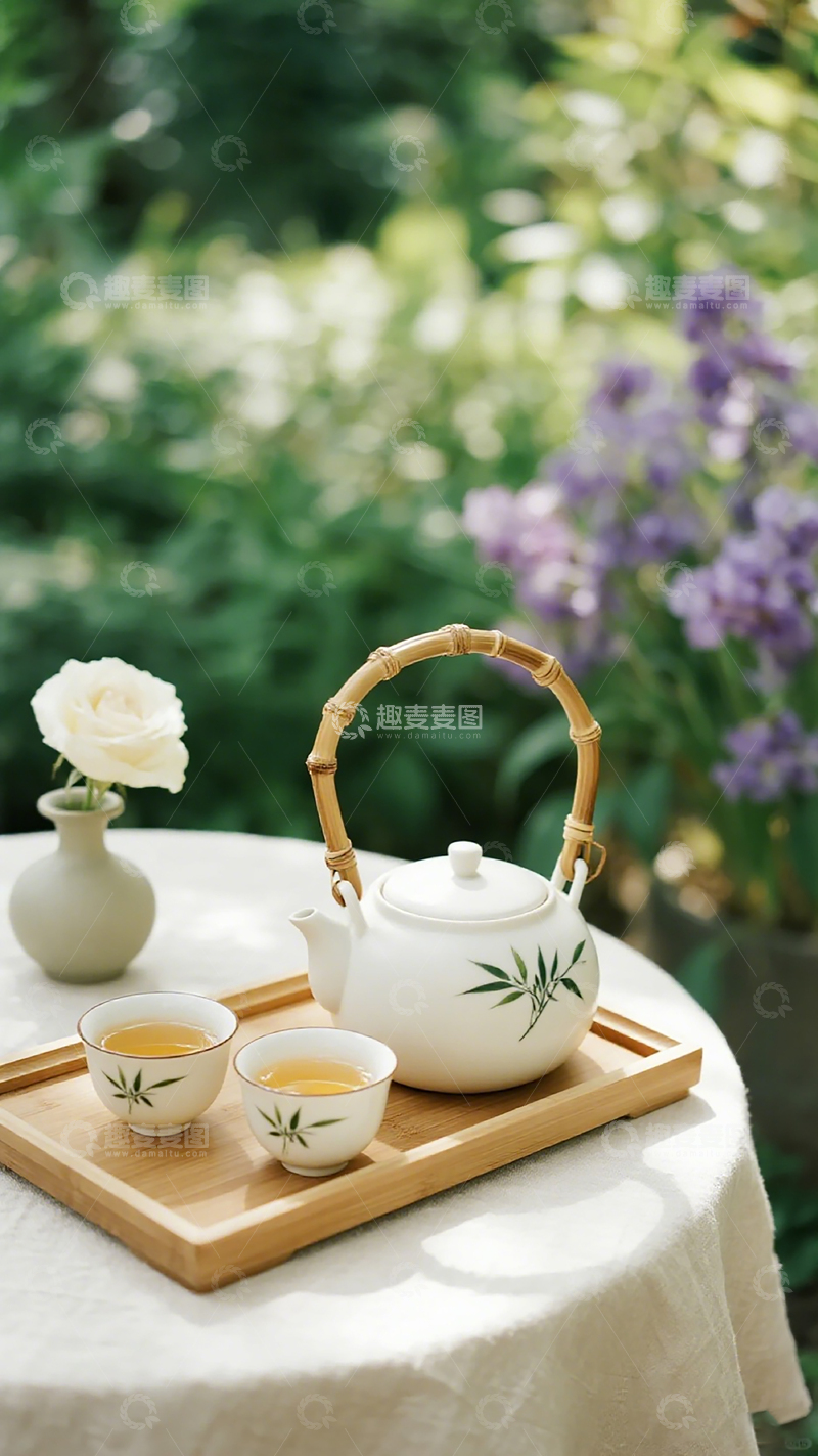 高清大图下载【趣麦麦图】田园风茶具静物摄影图片