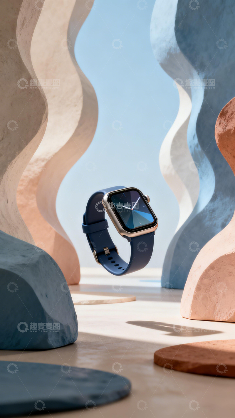 高清大图下载【趣麦麦图】现代智能手表悬浮艺术摄影