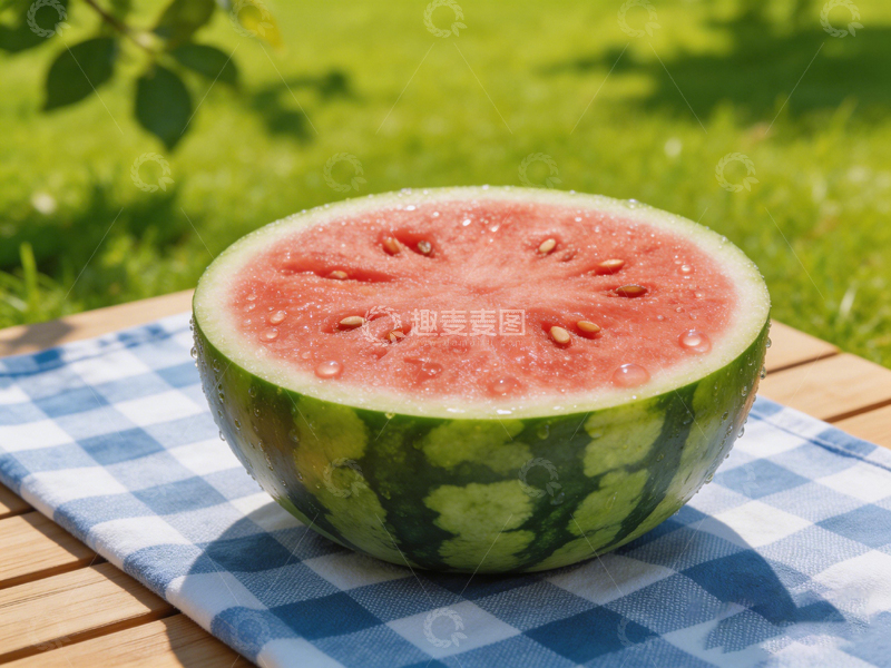 高清大图下载【趣麦麦图】夏日野餐西瓜静物摄影
