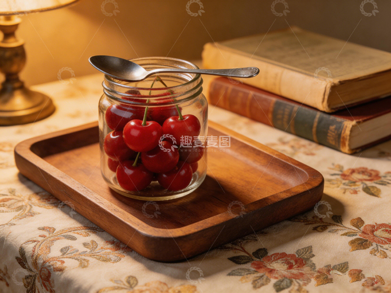 高清大图下载【趣麦麦图】复古温馨樱桃摆设