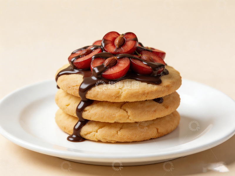 高清大图下载【趣麦麦图】巧克力草莓饼干美食摄影