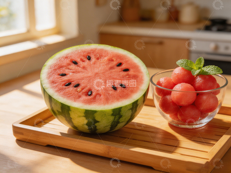 高清大图下载【趣麦麦图】清新厨房西瓜水果写真