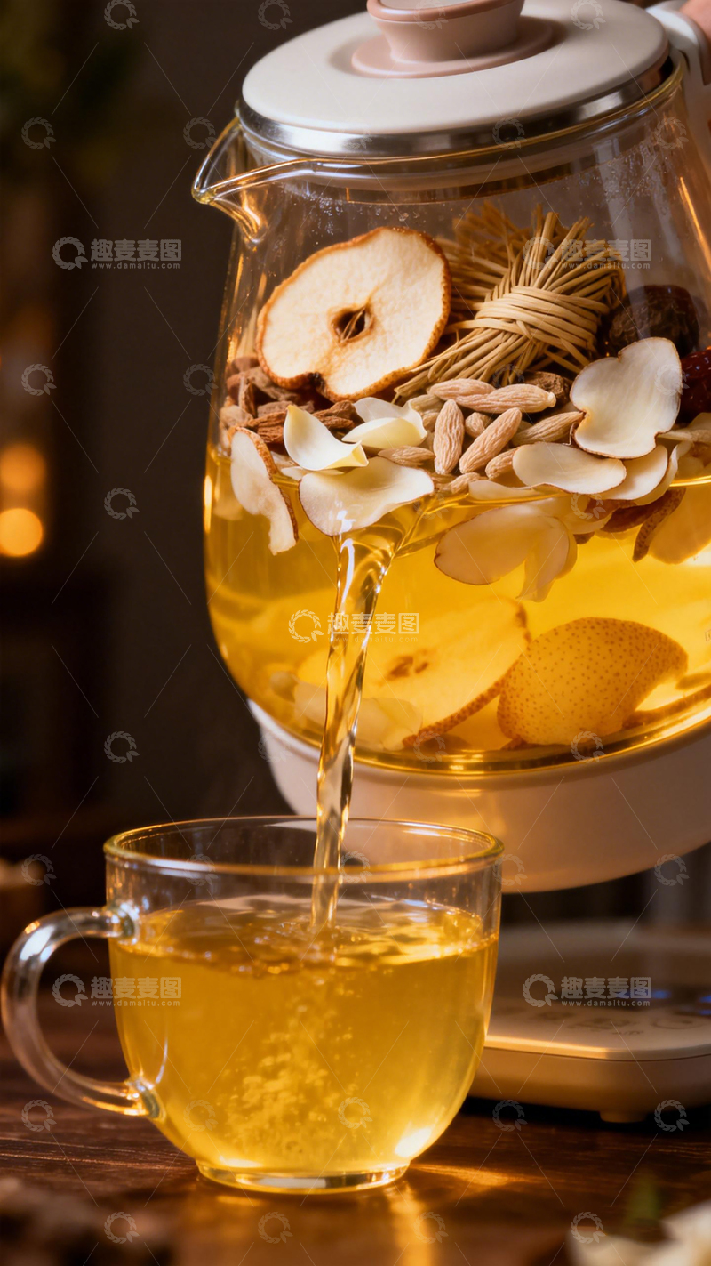 高清大图下载【趣麦麦图】养生茶泡制场景