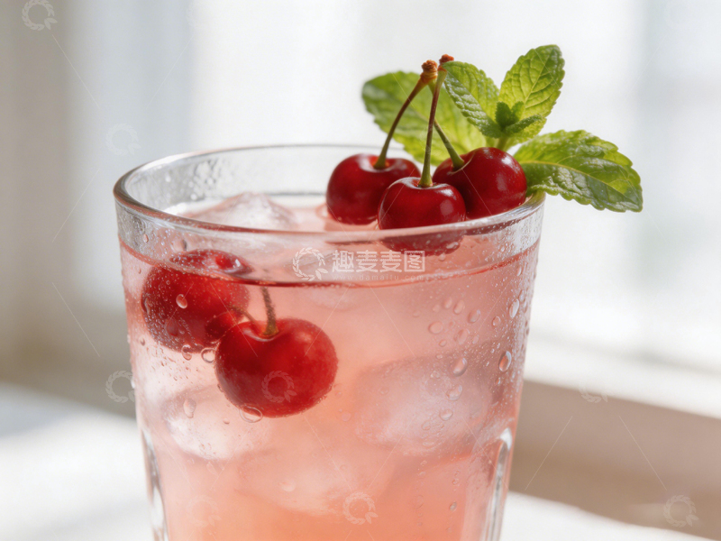 高清大图下载【趣麦麦图】樱桃饮品夏日清凉