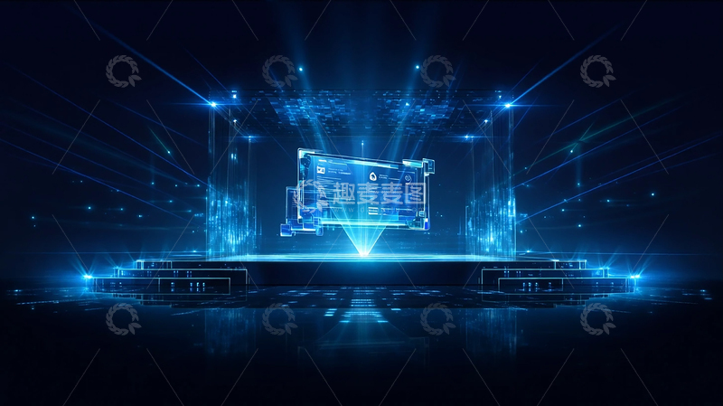 高清大图下载【趣麦麦图】虚拟空间的蓝色幻境