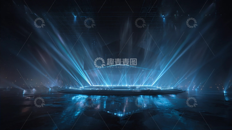 高清大图下载【趣麦麦图】蓝色光束的梦幻奇境