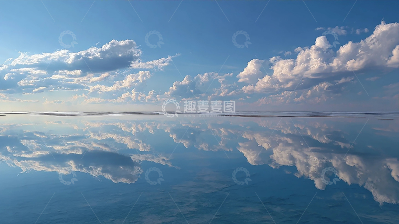 高清大图下载【趣麦麦图】天空之镜：云影倒映大地