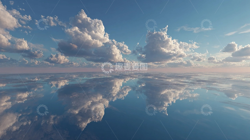 高清大图下载【趣麦麦图】浮空的梦境：云与水的交融