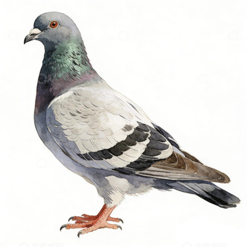 高清大图下载【趣麦麦图】水彩鸽子鸟类绘画素材