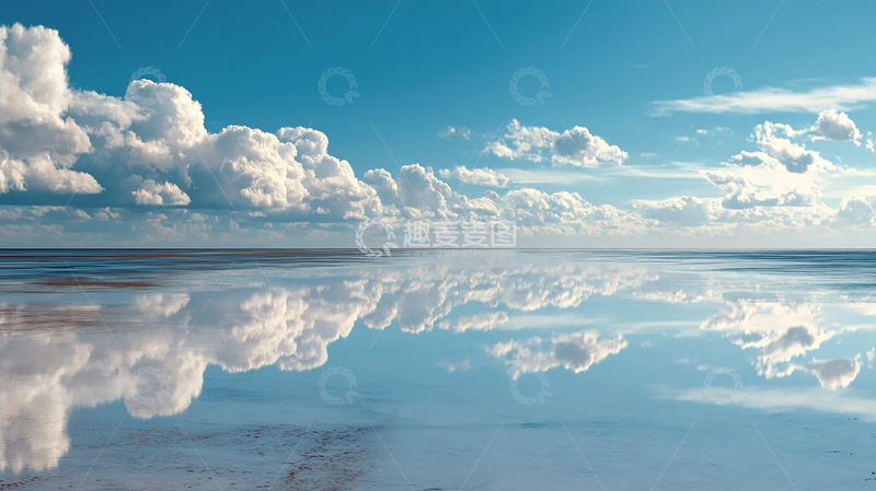 高清大图下载【趣麦麦图】天空之镜：云海倒映海面