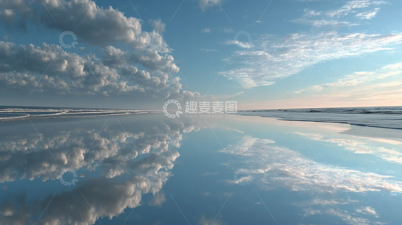 高清大图下载【趣麦麦图】天空之镜：云海倒映海天一色