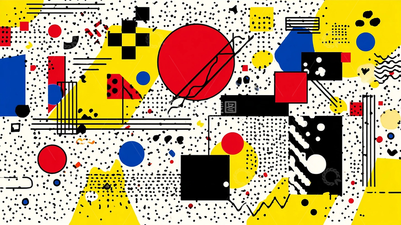 高清大图下载【趣麦麦图】点线面交织的几何狂想