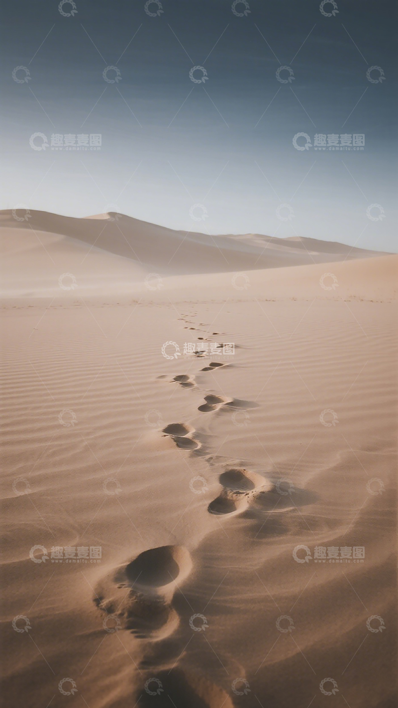 高清大图下载【趣麦麦图】沙漠足迹自然风光摄影
