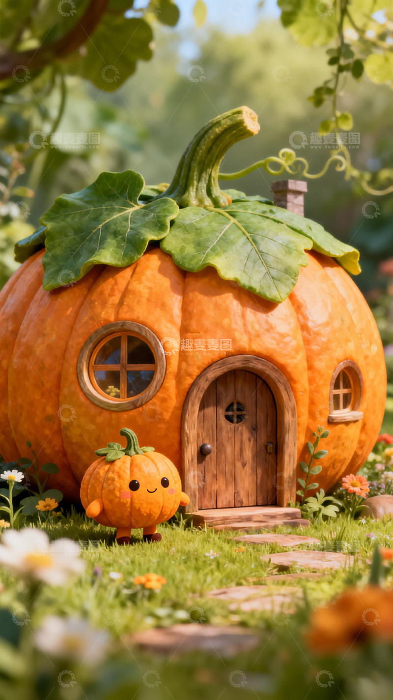 高清大图下载【趣麦麦图】南瓜屋童话场景