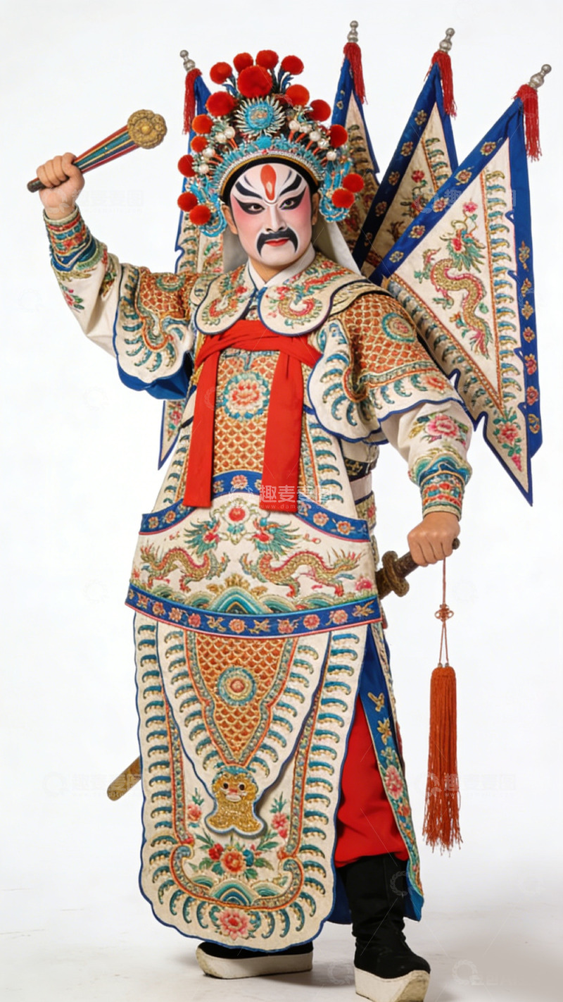 高清大图下载【趣麦麦图】京剧武将服饰特写摄影图