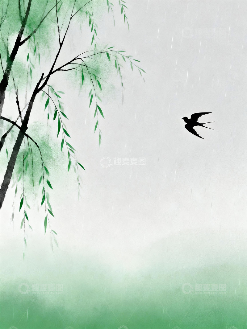 高清大图下载【趣麦麦图】清明节艺术水墨画