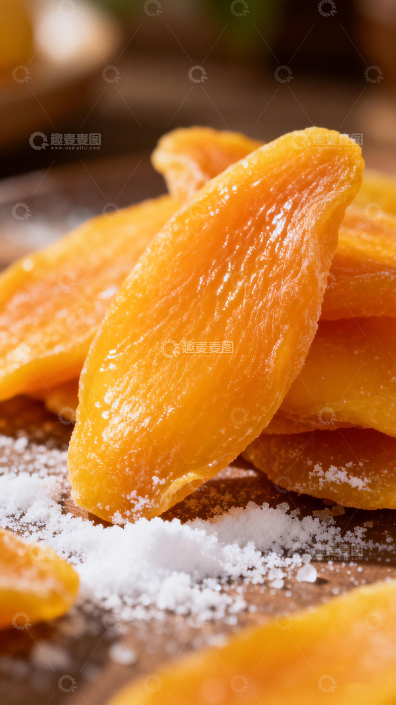 高清大图下载【趣麦麦图】金黄芒果干配细盐美食摄影