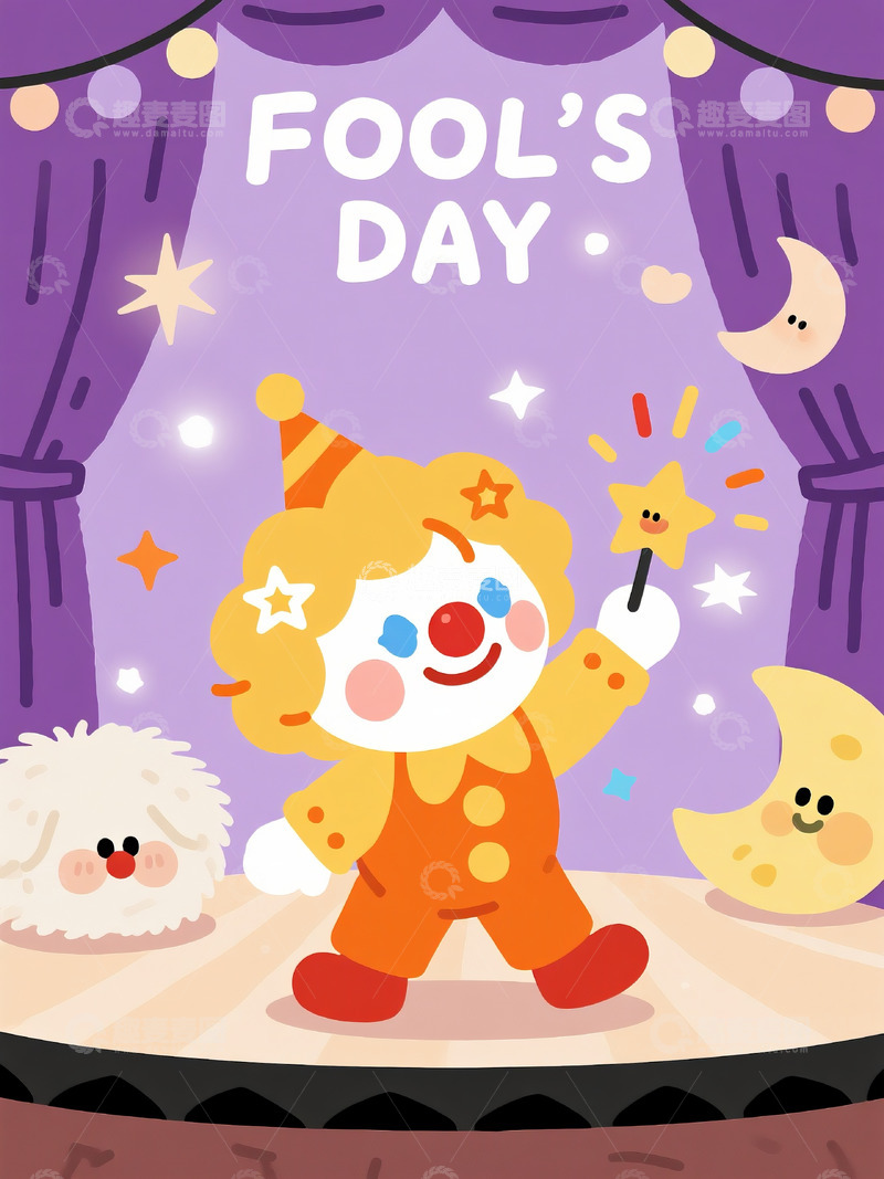 高清大图下载【趣麦麦图】愚人节插画海报4