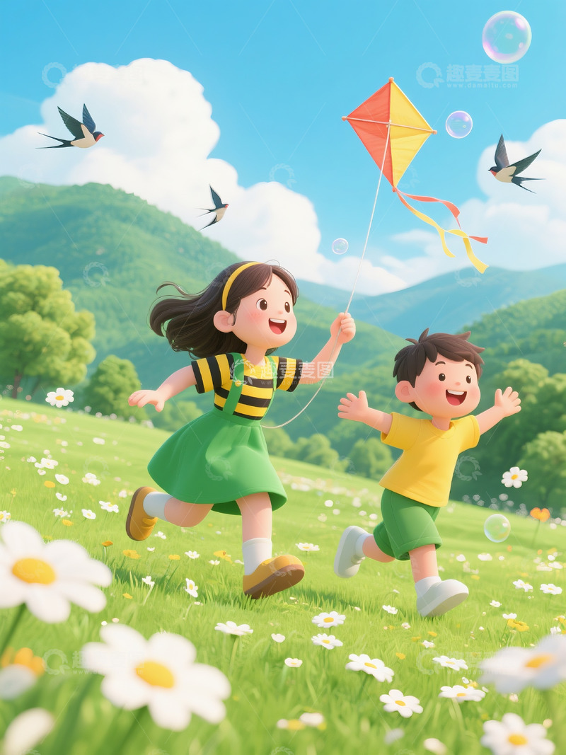 高清大图下载【趣麦麦图】春分卡通风格插画2